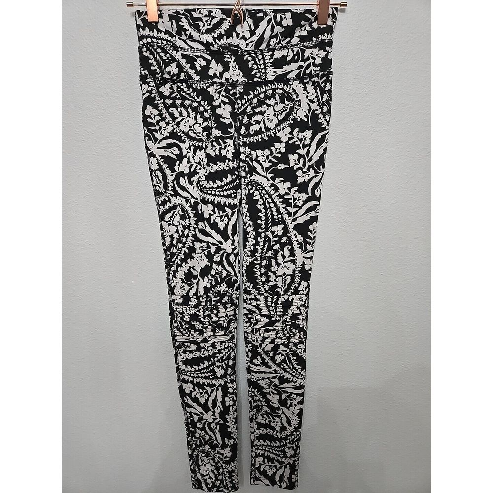 Free People Movement Legging Paisley Floral City Slicker Black White S/P‎